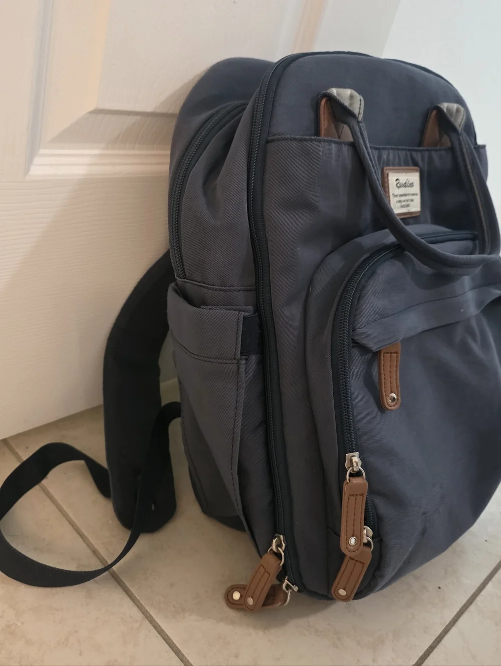 Ruvalino Diaper Bag Backpack Navy Blue Multi-Pocket Baby Bag Travel Organizer
